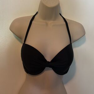 Aerie Black Push-Up underwire swim top